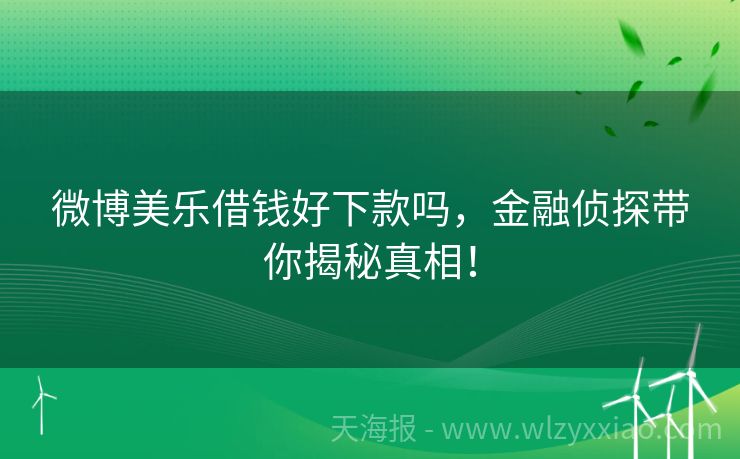 微博美乐借钱好下款吗，金融侦探带你揭秘真相！