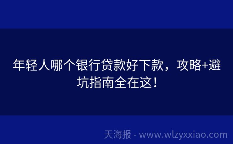 年轻人哪个银行贷款好下款，攻略+避坑指南全在这！