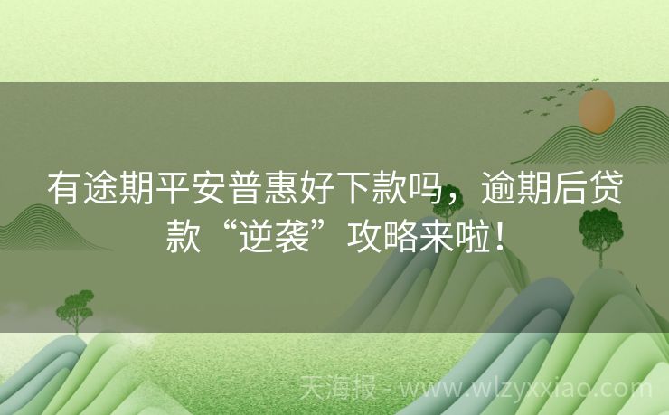 有途期平安普惠好下款吗，逾期后贷款“逆袭”攻略来啦！