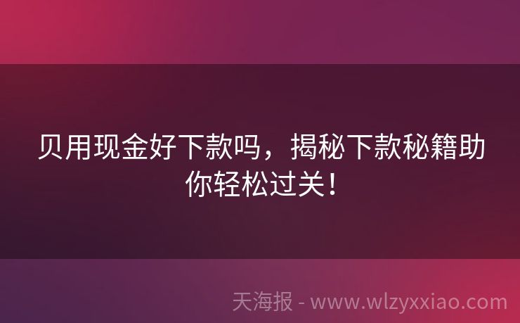 贝用现金好下款吗，揭秘下款秘籍助你轻松过关！