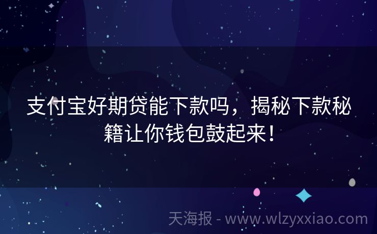 支付宝好期贷能下款吗，揭秘下款秘籍让你钱包鼓起来！