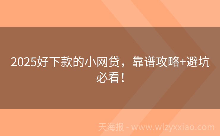 2025好下款的小网贷，靠谱攻略+避坑必看！