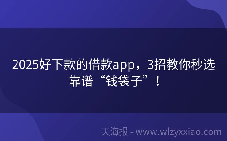 2025好下款的借款app，3招教你秒选靠谱“钱袋子”！