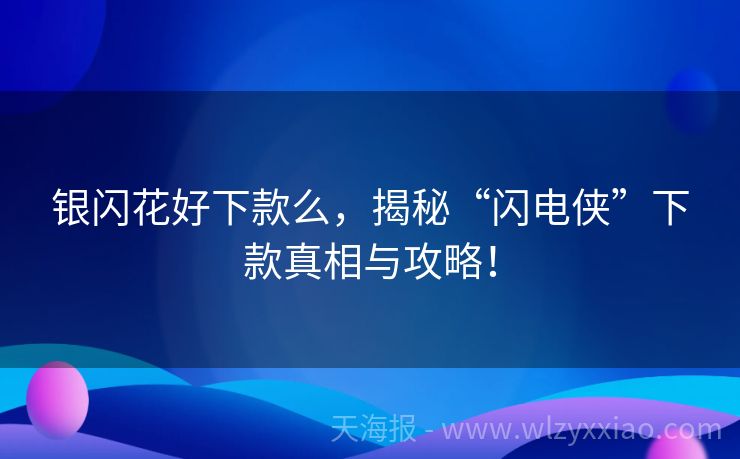 银闪花好下款么，揭秘“闪电侠”下款真相与攻略！