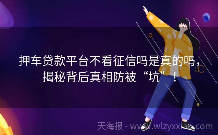 押车贷款平台不看征信吗是真的吗，揭秘背后真相防被“坑”！