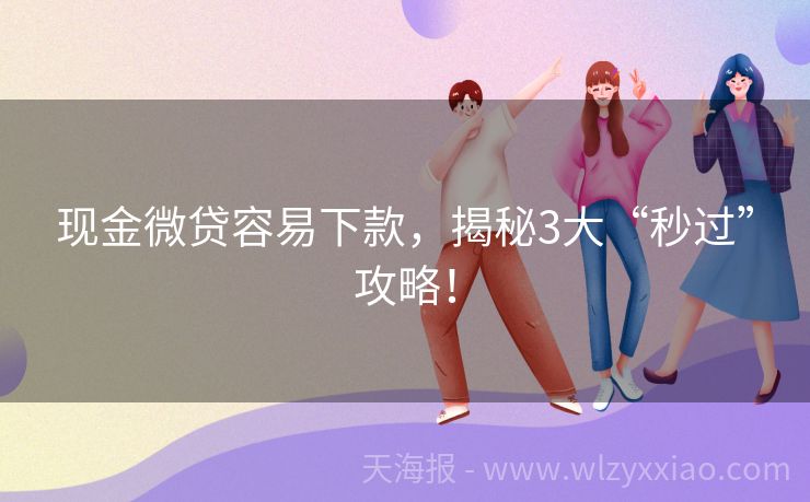 现金微贷容易下款，揭秘3大“秒过”攻略！