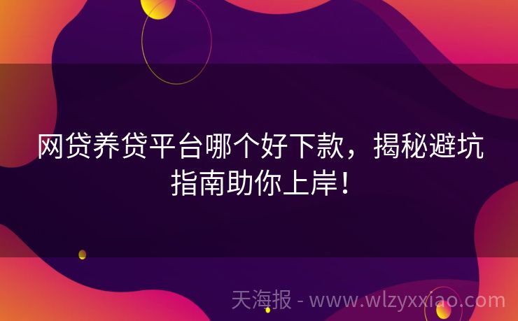 网贷养贷平台哪个好下款，揭秘避坑指南助你上岸！