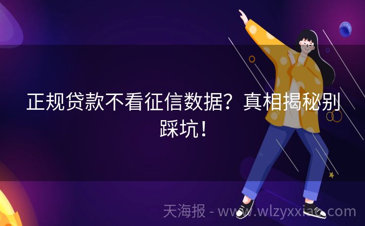 正规贷款不看征信数据？真相揭秘别踩坑！