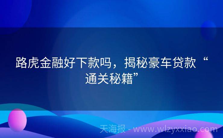 路虎金融好下款吗，揭秘豪车贷款“通关秘籍”