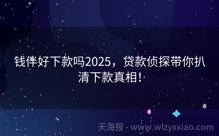 钱伴好下款吗2025，贷款侦探带你扒清下款真相！