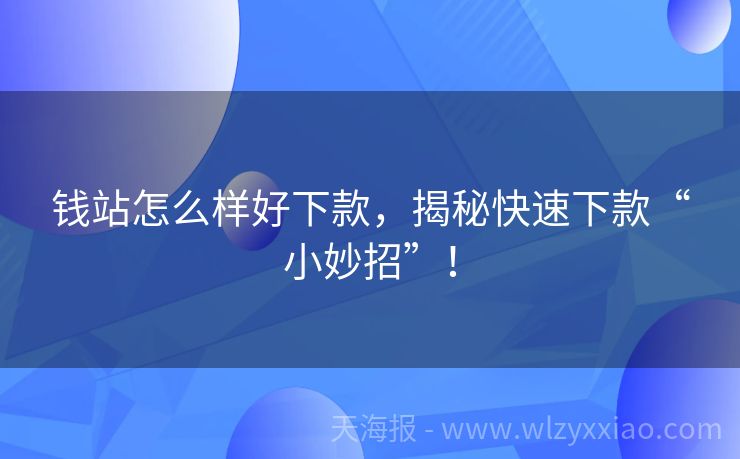 钱站怎么样好下款，揭秘快速下款“小妙招”！