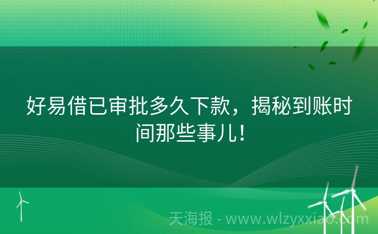 好易借已审批多久下款，揭秘到账时间那些事儿！
