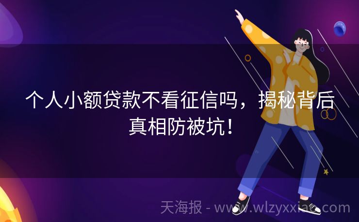 个人小额贷款不看征信吗，揭秘背后真相防被坑！
