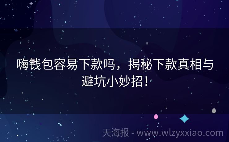 嗨钱包容易下款吗，揭秘下款真相与避坑小妙招！