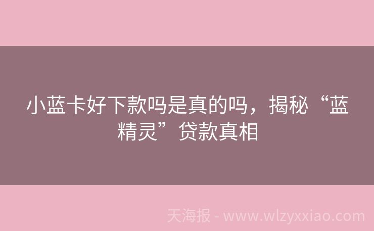 小蓝卡好下款吗是真的吗，揭秘“蓝精灵”贷款真相
