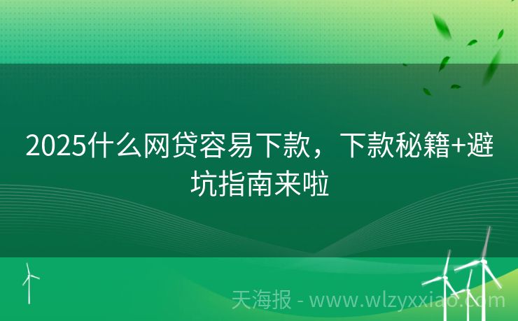 2025什么网贷容易下款，下款秘籍+避坑指南来啦