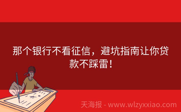 那个银行不看征信，避坑指南让你贷款不踩雷！