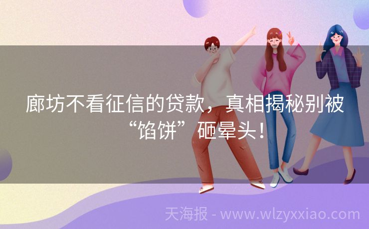 廊坊不看征信的贷款，真相揭秘别被“馅饼”砸晕头！
