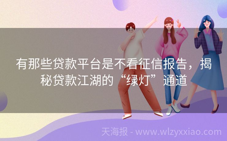 有那些贷款平台是不看征信报告，揭秘贷款江湖的“绿灯”通道