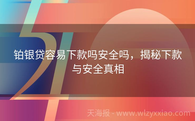 铂银贷容易下款吗安全吗，揭秘下款与安全真相
