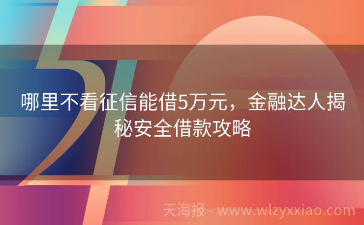 哪里不看征信能借5万元，金融达人揭秘安全借款攻略