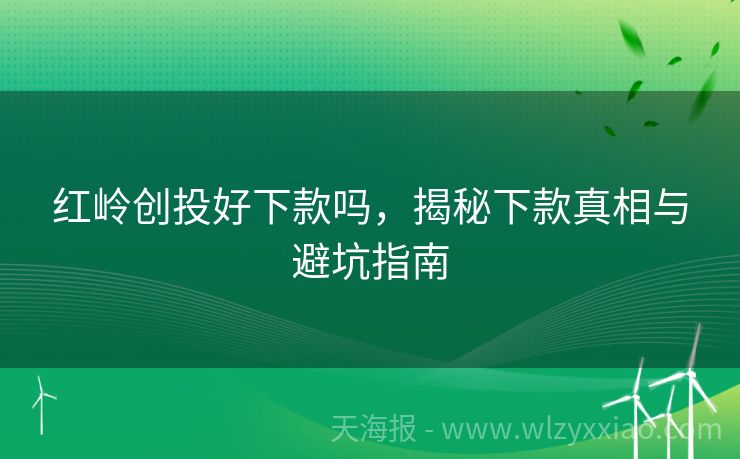 红岭创投好下款吗，揭秘下款真相与避坑指南