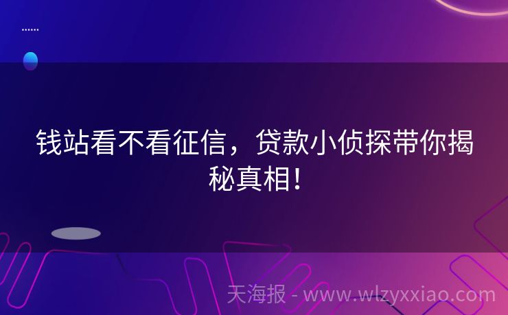 钱站看不看征信，贷款小侦探带你揭秘真相！