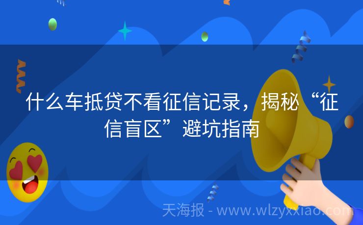什么车抵贷不看征信记录，揭秘“征信盲区”避坑指南