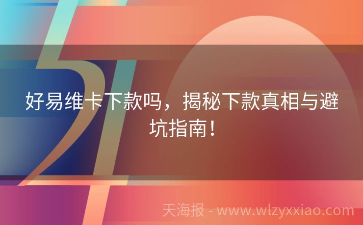 好易维卡下款吗，揭秘下款真相与避坑指南！