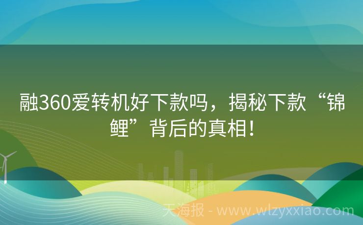 融360爱转机好下款吗，揭秘下款“锦鲤”背后的真相！
