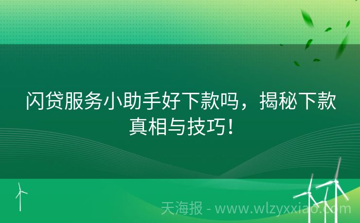 闪贷服务小助手好下款吗，揭秘下款真相与技巧！