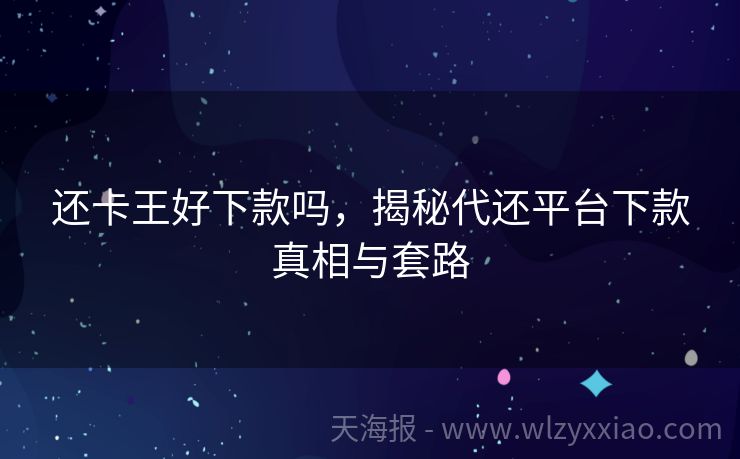 还卡王好下款吗，揭秘代还平台下款真相与套路