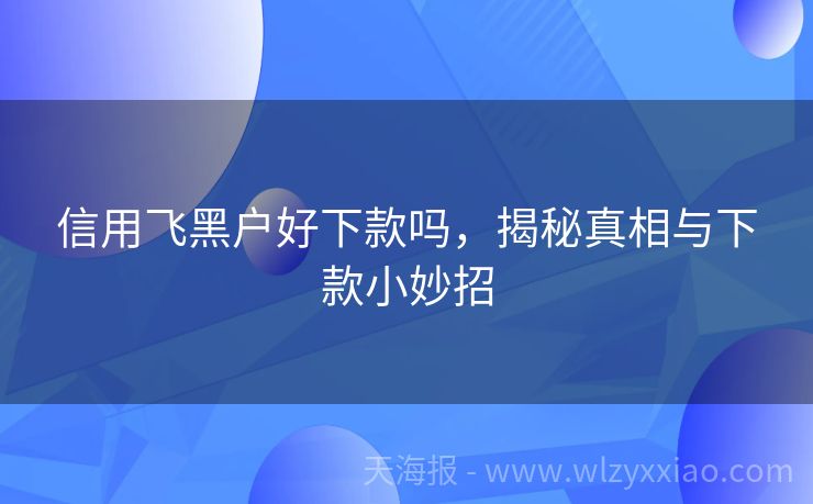 信用飞黑户好下款吗，揭秘真相与下款小妙招