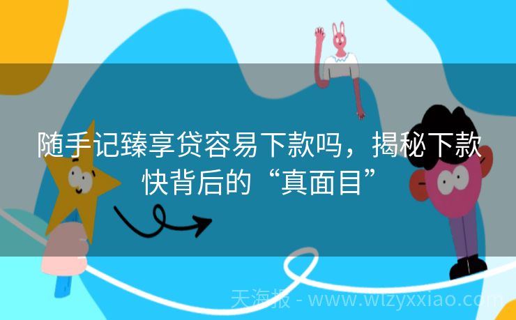 随手记臻享贷容易下款吗，揭秘下款快背后的“真面目”