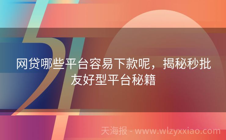 网贷哪些平台容易下款呢，揭秘秒批友好型平台秘籍