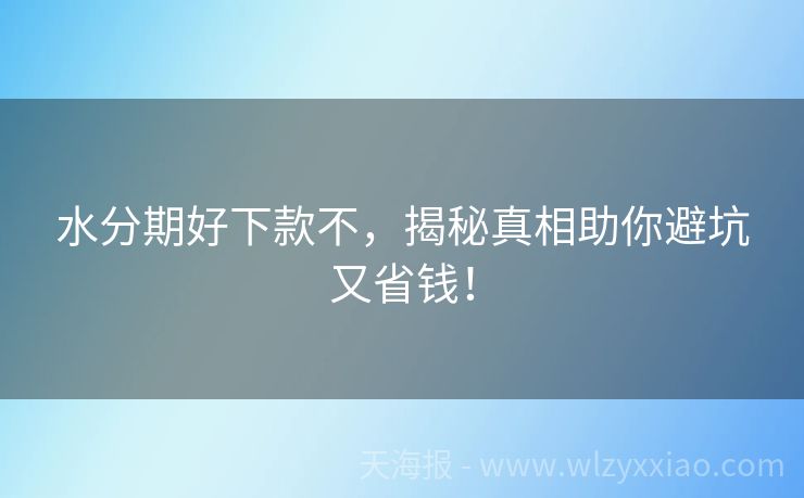 水分期好下款不，揭秘真相助你避坑又省钱！