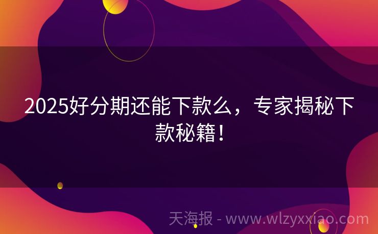 2025好分期还能下款么，专家揭秘下款秘籍！