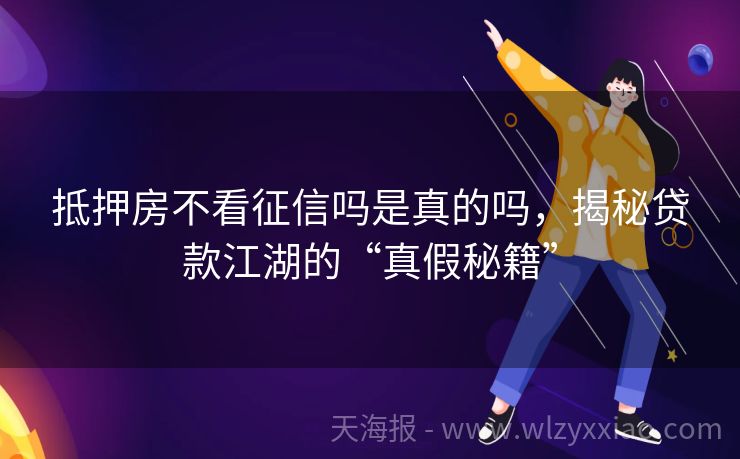 抵押房不看征信吗是真的吗，揭秘贷款江湖的“真假秘籍”